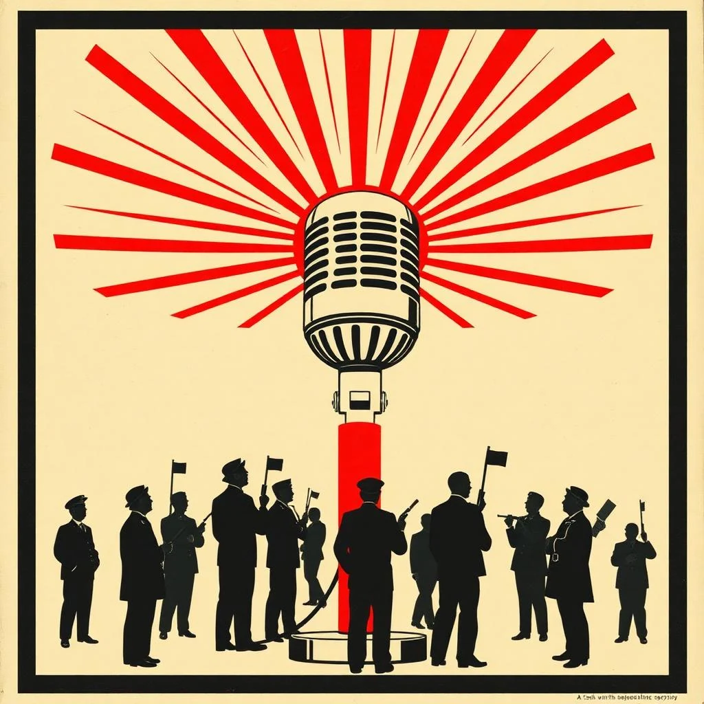 Siri commands — hands-free voice control Vintage red microphone illustration representing Siri voice commands being spoken by many users