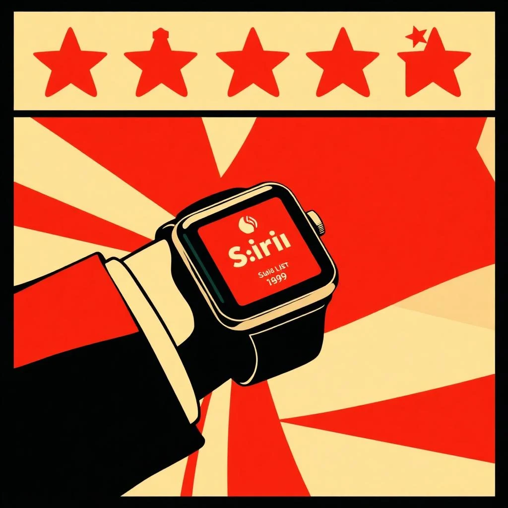 Siri commands for Apple Watch Apple Watch displaying Siri activated — constructivist poster